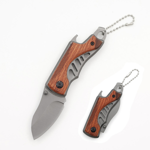 Coltello pieghevole portachiavi con lama in acciaio 3cr13 e manico in legno di <span class=keywords><strong>weng</strong></span>é, coltello da campeggio e sopravvivenza per personalizzazione fai-da-te e OEM - Product Image 1