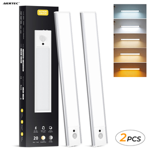 2PCS USB Rechargeable Motion <b>Sensor</b> LED Under Cabinet <b>Light</b> Wireless Dimmable Magnetic Closet Night Lighting for Kitchen - Product Image 1