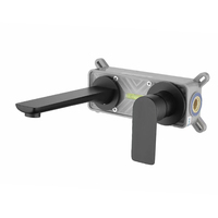 Robinet de lavabo encastré mural noir mat, valve en céramique, mélangeur d'eau chaude/froide, robinet à poignée unique pour chambre à coucher ZY-W238B