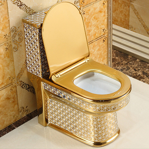 โถสุขภัณฑ์เซรามิกชุบทองคำแบบชิ้นเดียวสุดหรู - Product Image 2