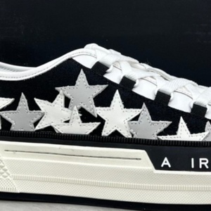 Black and <b>white</b> classic design fashionable walking shoes with star patterns, thick sole, <b>lace</b>-up, casual shoes, canvas shoes - Product Image 1