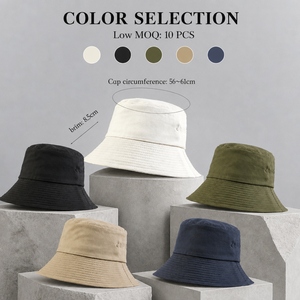 Chapeau de soleil blanc uni en coton à large bord, style bob, avec logo personnalisé, couronne profonde, grande taille, fournisseur OEM - Product Image 2