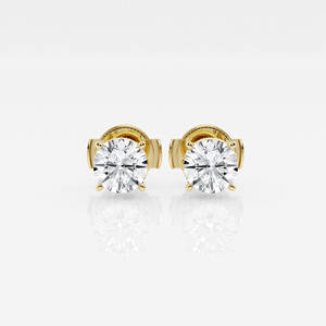 Boucles d'oreilles exclusives en diamant de laboratoire pour femmes, taille brillant rond, argent sterling 925, bijoux fins de luxe, cadeau - Product Image 4