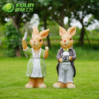 Statue de lapin Peter en résine amusante pour l'extérieur, sculpture d'animal de jardin pour la décoration de la ferme, du parc et du paysage