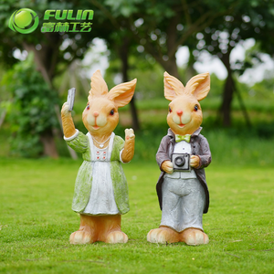 Buiten decoratie van hars, grappige Peter Rabbit cartoon figuur, tuin dieren sculptuur voor boerderij, park en landschapsdecoratie - Product Image 6