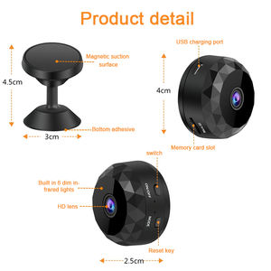 كاميرا واي فاي داخلية من ويستينو بدقة 1080 بكسل مع شحن مغناطيسي وبطارية، كاميرا صغيرة A9 A10 مع خاصية كشف الحركة وتسجيل الفيديو - Product Image 6