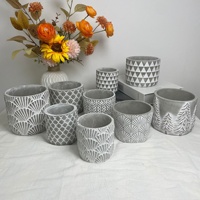 Vase de table cylindrique en béton noir et blanc, style industriel simple nordique, durable, pour plantes succulentes et cactus, pot de fleurs de bureau en ciment