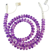 Pengisi Daya Portabel USB Tipe C Lightning 4 in 1 Kabel Manik-manik Pelangi Warna-warni Multi Adapter iPhone Android Pengisian Cepat Grosir