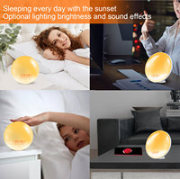 Intelligenter Wecker mit Sonnenaufgangslicht, WLAN, USB, Plastik-Nachttischlampe, Naturgeräusche, Schlummerfunktion, UKW-Radio, OEM ODM Anpassbar