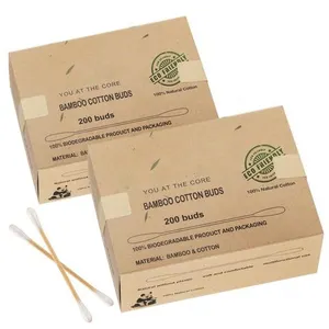 Double head cotton buds bamboo ear cleaner in good quality