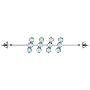 Chaîne unisexe longue à dents extérieures, double trou, en acier inoxydable 316 électroplaqué, avec <span class=keywords><strong>film</strong></span> flash cylindrique et motif cinq étoiles, pour le commerce transfrontalier - Product Image 5