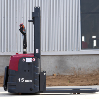 Gerbeur électrique portable, hauteur de levage maximale 1,5 m, capacité 3,5 T, chariot élévateur électrique compact, batterie lithium/plomb-acide, charge rapide