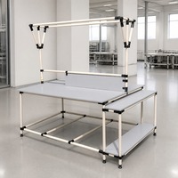 Banc de travail industriel modulaire, station d'assemblage, ensemble de bacs de rangement pour pièces en plastique avec tiroirs et fond en maille