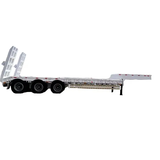 China Flatbed Trailer 3 Axle 40T Flat Bed Container Semi Trailer For Sale