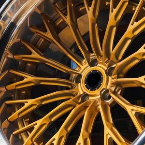 ล้อแม็กซ์ YX Forged Gold Luxury Multi Spoke แบบสั่งทำพิเศษ 2 ชิ้น ขนาด 16-26 นิ้ว 5x114.3 40 มม. ผลิตจากอะลูมิเนียม สำหรับรถ Mercedes และ <span class=keywords><strong>Audi</strong></span> สำหรับการแข่งขัน - Product Image 4