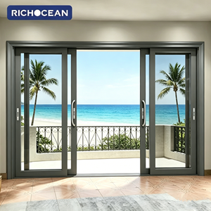 Porte coulissante télescopique minimaliste personnalisée RICHOCEAN en aluminium avec moustiquaire pour patio - Product Image 4