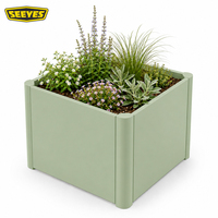 Fournisseur en gros de jardinières carrées arrondies, épaisseur 0,8 mm, en métal avec revêtement en poudre, pour aménagement paysager