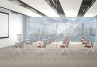 Chaise de conférence et de formation pliable contemporaine à cadre métallique, conforme aux normes ANSI/BIFMA