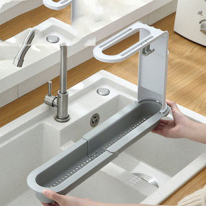 Kitchen Storage Rack 2022 Amazon Hot Sell Kitchen Accessories Household Adjustable Kitchen Storage Sink Drain Basket Storage Rack Sink Rack
