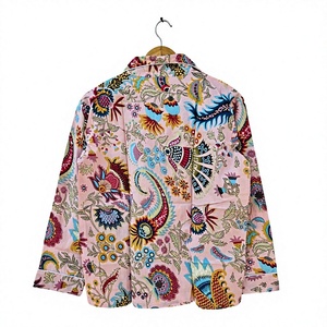 Ensemble de pyjama pour homme à manches longues à imprimé floral, tissu en satin 100% coton, vêtements de nuit décontractés, motif tissé, saison printemps, cadeau pour elle - Product Image 3