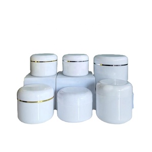 กระปุกครีมเปล่าสีขาวขนาด 250 มล. 8 ออนซ์  วัสดุ PP พร้อมฝาปิดขอบทอง - Product Image 4