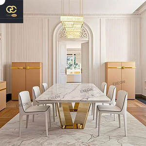 <span class=keywords><strong>2025</strong></span> новейший итальянский дизайн, мебель для ресторана, роскошный мраморный обеденный стол, вилла, семейный Многофункциональный обеденный набор - Product Image 4