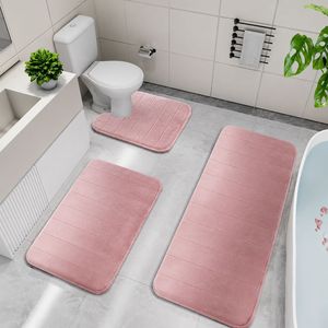 Juego de alfombrillas de baño de terciopelo coral Vast Ocean, antideslizantes y absorbentes, para inodoro y bañera, diseño moderno y sencillo - Product Image 2