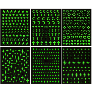 Großhandel 8*10CM selbst klebende Silber Maniküre Slider 3D fluor zierende Farbe <span class=keywords><strong>Nail</strong></span> Art Aufkleber Laser Bohemia wasserdichter Kunststoff - Product Image 5