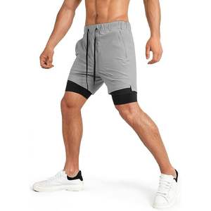 Custom <b>Men's</b> 2-in-1 Quick Dry Running <b>Shorts</b> with Compression Liner Zip Pockets & <b>Towel</b> Loop XS Size Logo Decoration - Product Image 4