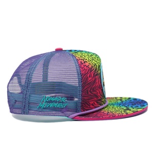 Unisex Custom 5 Panel <b>Flat</b> Brim Velour Oxford Fabric Trucker <b>Hat</b> Sun Protective Adjustable Four Seasons Rubber Stylish Rope - Product Image 3