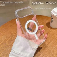 Pour étui de téléphone à aspiration magnétique pour Apple pour iPhone 16 ProMax étui de protection en acrylique Transparent avec poignée de téléphone