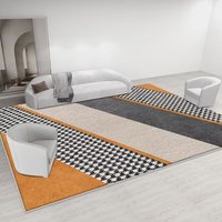 Tapis en polyester à motif géométrique moderne, fabriqué à la machine, antidérapant, pour la maison, la voiture, la prière et les voyages