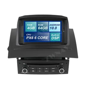 PX6 4 + 64 Android 10,0 Auto Stereo DVD Player GPS Glonass Navigation für Renault Megane 2 Fluence Video Multimedia radio kopf einheit