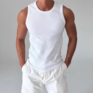 Canotta da <span class=keywords><strong>uomo</strong></span> alla moda Casual in maglia canottiera per sport Fitness palestra strato Base per la primavera estate nuovi <span class=keywords><strong>gilet</strong></span> americani - Product Image 2