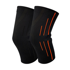 Rodilleras personalizadas para correr, bádminton, ciclismo, senderismo, tejidas en nailon y spandex, soporte flexible, unisex, negro, naranja, M-L-XL - Product Image 2