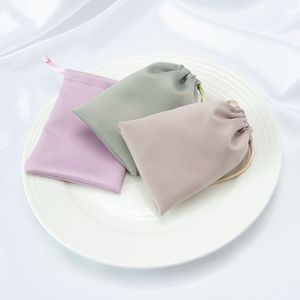 Custom Logo Recyclable <b>Small</b> Red <b>Black</b> Velvet Drawstring Gift <b>Bags</b> with Stamping Elegant Jewelry Pouches for Accessories Storage - Product Image 5