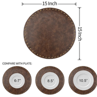 Sets de table ronds en similicuir, dessous de plat circulaires pour cuisine, bar à petit-déjeuner et table basse