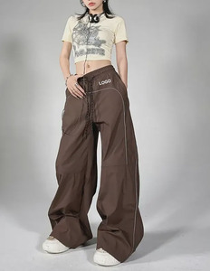 Pantaloni da jogging da <span class=keywords><strong>donna</strong></span> a gamba larga, leggeri, con coulisse e dettagli riflettenti, ideali per il tempo libero - Alta qualità, in saldo! - Product Image 5