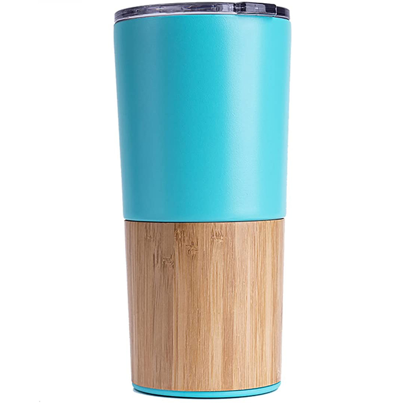 Amazon Online Shopping Low MOQ Custom LOGO Vacuum Insulated Bamboo Travel Mug Tumbler Coffee Cup 20oz
