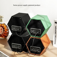 Caja giratoria automática apilable para relojes Daisy Chain con alimentación USB-C, diseño vertical hexagonal para relojes de lujo