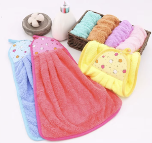 Soft Coral Velvet Microfiber <b>Hand</b> <b>Towel</b> and Dishcloths <b>Kitchen</b> and Bathroom Cleaning Accessories for Children - Product Image 2
