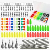 Kit de pêche à la carpe 145 pièces/lot 150g avec hameçons circulaires, plombs, émerillons, perles et accessoires de flottaison