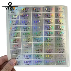 Yiko New Design Serial Number Hologram Label Custom Vinyl Rainbow Holographic Stickers For Certification Documents