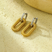 Boucles d'oreilles en chaîne en acier inoxydable plaqué or 18 carats haut de gamme nouveau Style exagéré goujons à la mode en gros accessoire de bijoux de mode