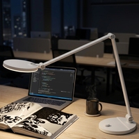 Lampe de bureau LED DC à bras flexible et intensité variable en continu, design contemporain simple, protection oculaire, en ABS, pour lecture, bureaux et études