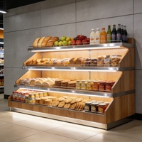 Étagères de présentation pour aliments secs de qualité commerciale, vitrine de présentation, présentoir à fruits avec design 3D pour les épiceries et les mini-marchés