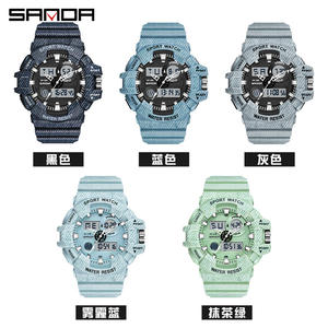 Reloj Digital Unisex SANDA 781, Diseño Chino, Correa de Silicona Original, Resistente al Agua, Cronómetro, Doble Pantalla, Casual - Product Image 6