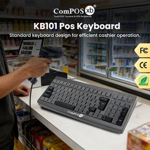 Nouveau <span class=keywords><strong>clavier</strong></span> KB101 à touches régulières avec lecteur de carte magnétique intégré, claviers programmables - Product Image 3