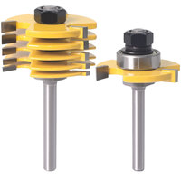Roulement réglable guidé 3 cannelures alliage 45HRC colle de joint de doigt mèche de routeur de haute qualité pour Machine de gravure OEM personnalisé