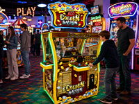 Máquina de Juego Arcade LECHUANG con Volante de Carreras Metálico, Simulador de Conducción de Autos que Funciona con Monedas para Centros de Entretenimiento Interiores